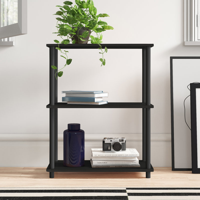 Étagère à livres en plastique H 43,7 "x l 23,6" Hadriana, Espresso / Noir