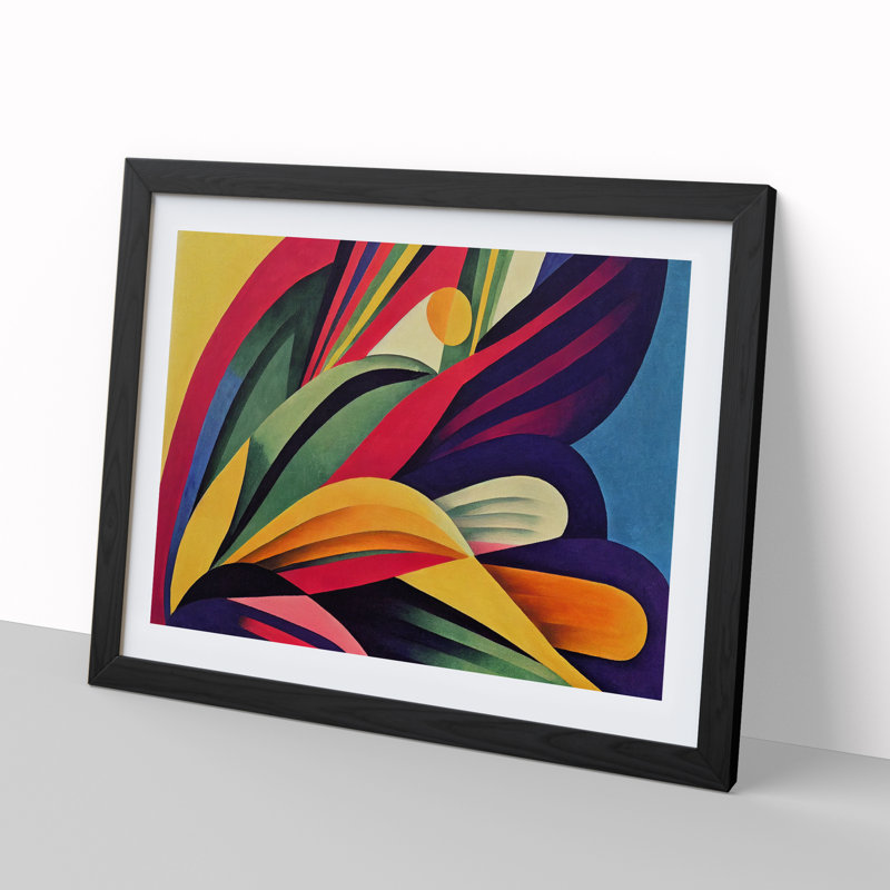 Alluring Bird Feathers Abstract - Single Picture Frame Print, Black, 25cm H x 34cm W x 2cm D