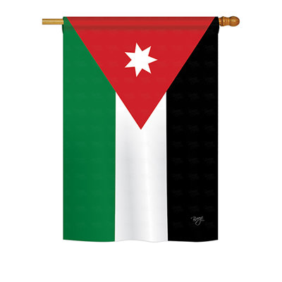Drapeau de maison en polyester 2 côtés jordanie