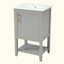Meuble-lavabo de salle de bain avec lavabo, armoire de salle de bain avec porte à fermeture douce, support de rangement et tablette ouverte (robinet non inclus) (robinet non inclus)-585593944