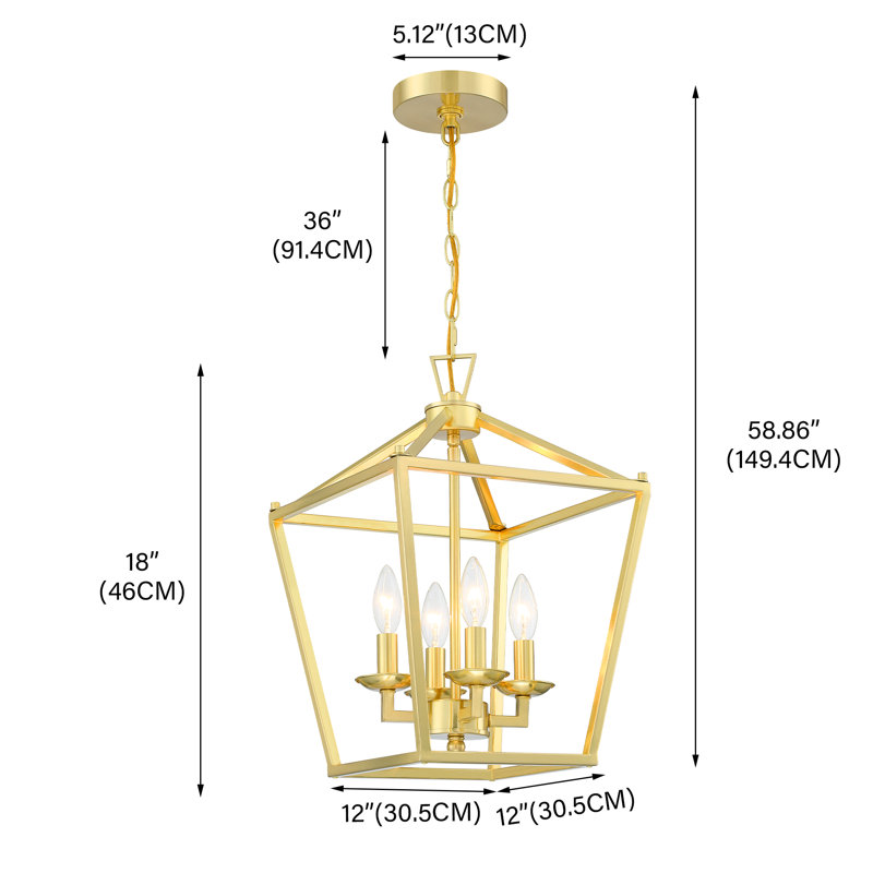 Dobson 4 - Light Lantern Pendant, Soft Gold