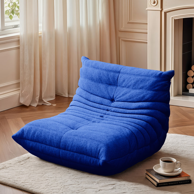 Armless Bean Bag Chair, Memory Foam Couch & Lounger, Fireside Sofa, Bean Bag Floor Chair Compression, Green Teddy