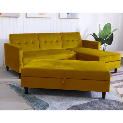 Comeaux 4 Seater Velvet Sofa Bed