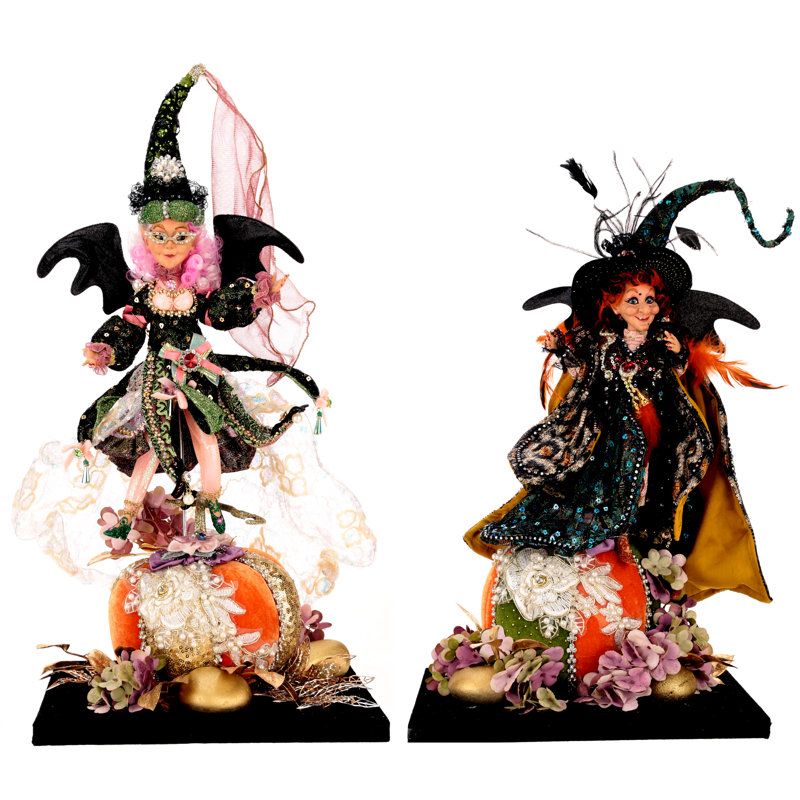 Witch On Pumpkins Set Of 2