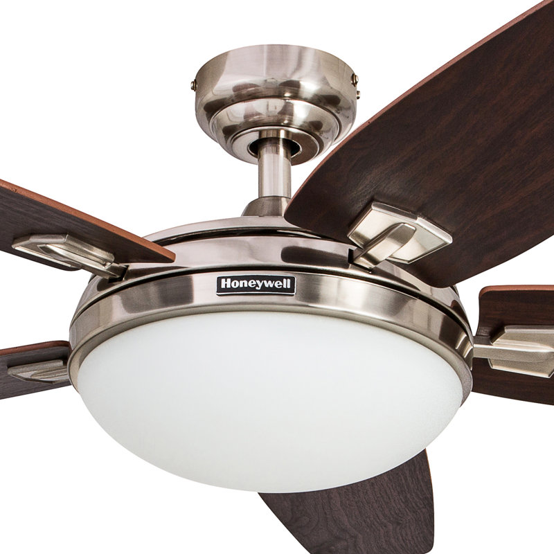 Carmel 48" Bowl Ceiling Fan Light Kit with Remote, Brushed Nickel