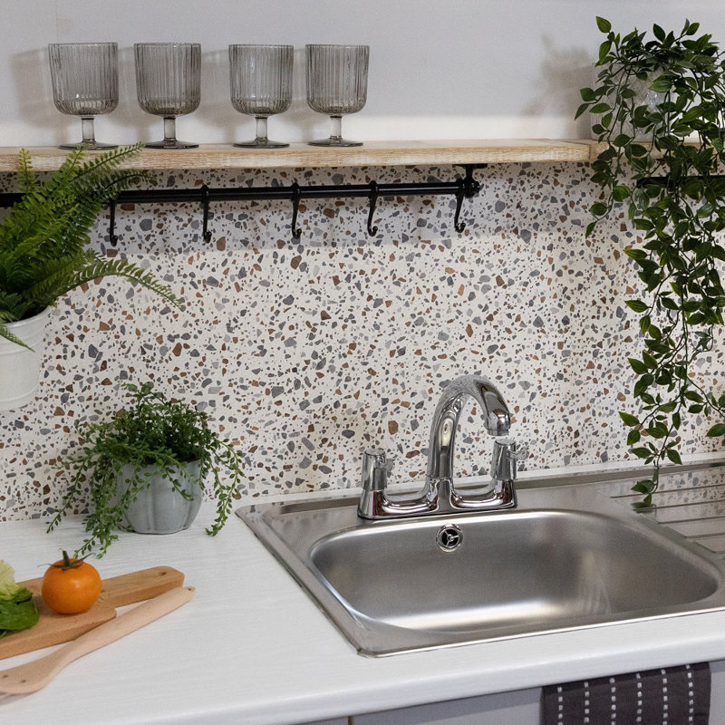 Lathan 2m x 67.5cm Matte Peel & Stick Wallpaper Roll, Terrazzo