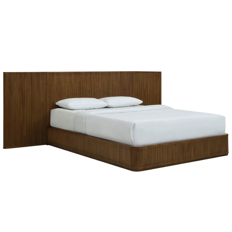 Ellison Fluted Solid Wood Bed Walnut