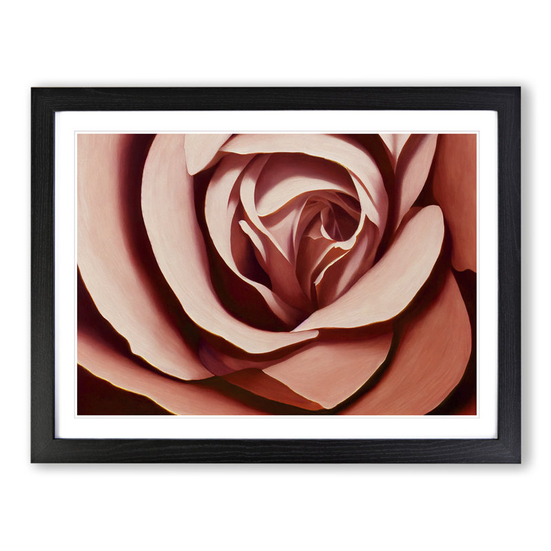 Fantastic Rose Flower - Single Picture Frame Print, Black Framed, 46cm H x 64cm W x 2cm D
