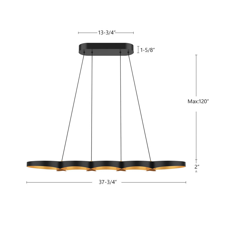 Maestro 4 - Light LED Pendant, Black, Black