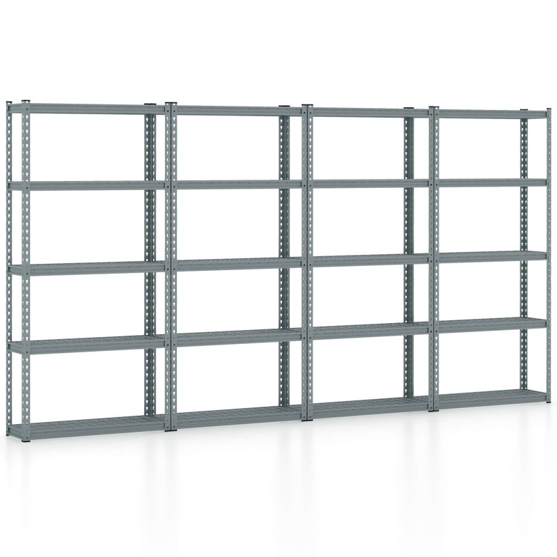 Rayonnage Martella, H 72 po x l 142 po x P 12 po, Gris