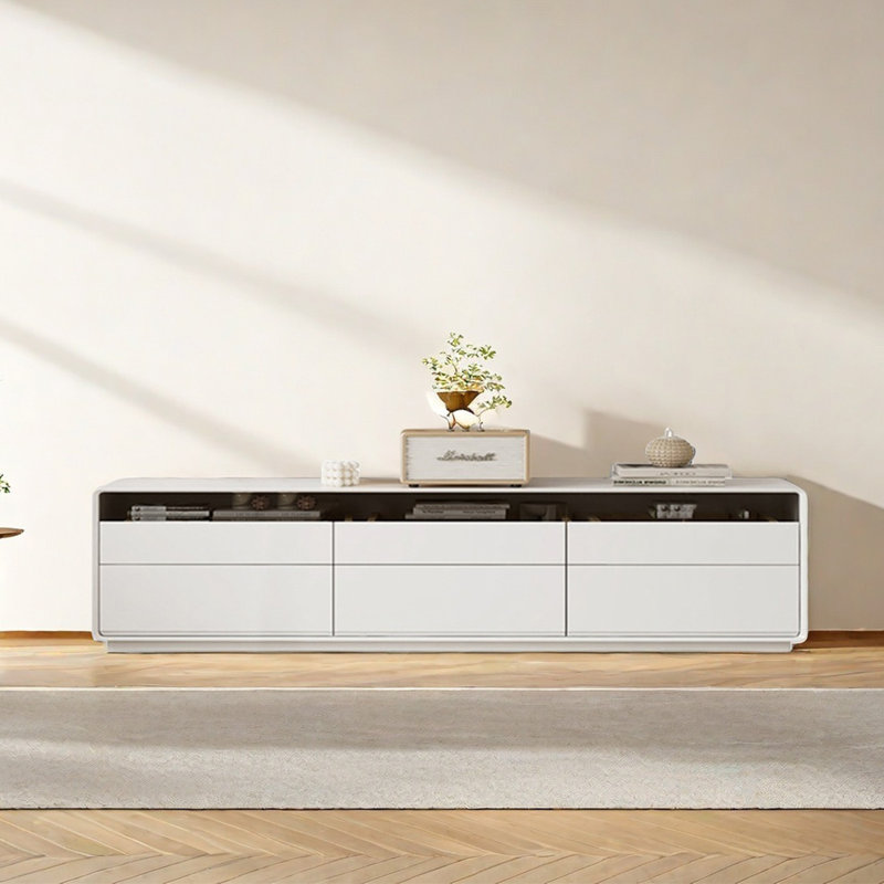 Meuble télé Modern, Blanc, 70.86"