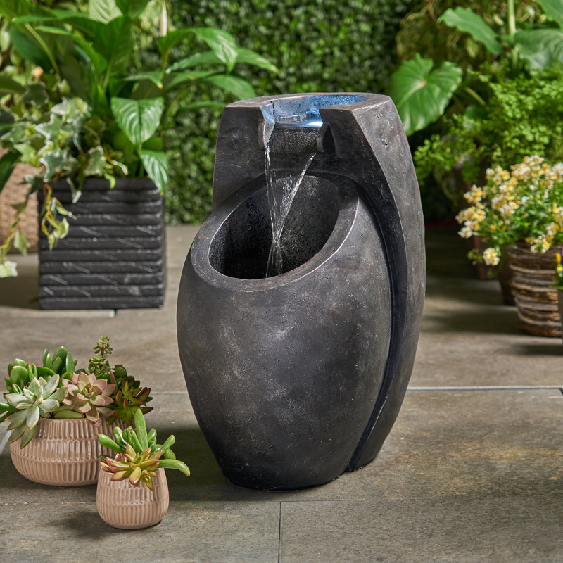 Weather Resistant Floor Fountain with Light