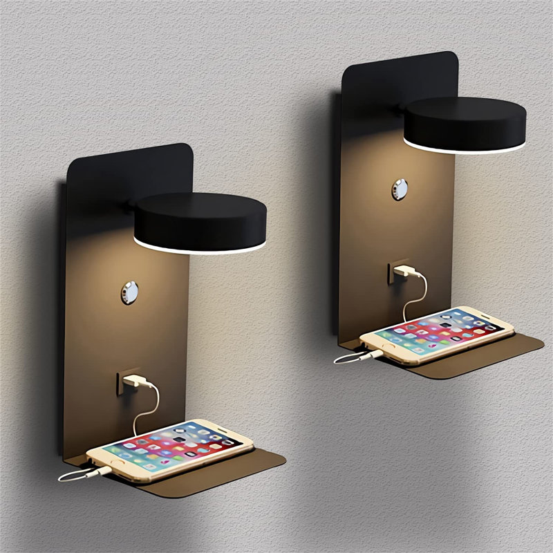 LED Flush Mounted Sconce, Black