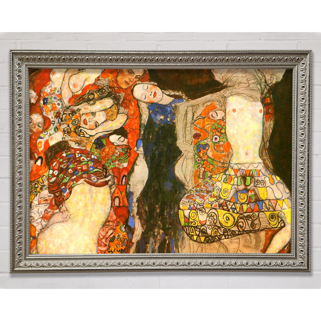 Klimt schmückt die Braut mit Schleier und Kranz - Druck