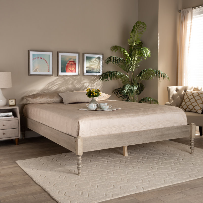 Cadre de lit 15,75 po Uma, Grand lit, Blanc antique