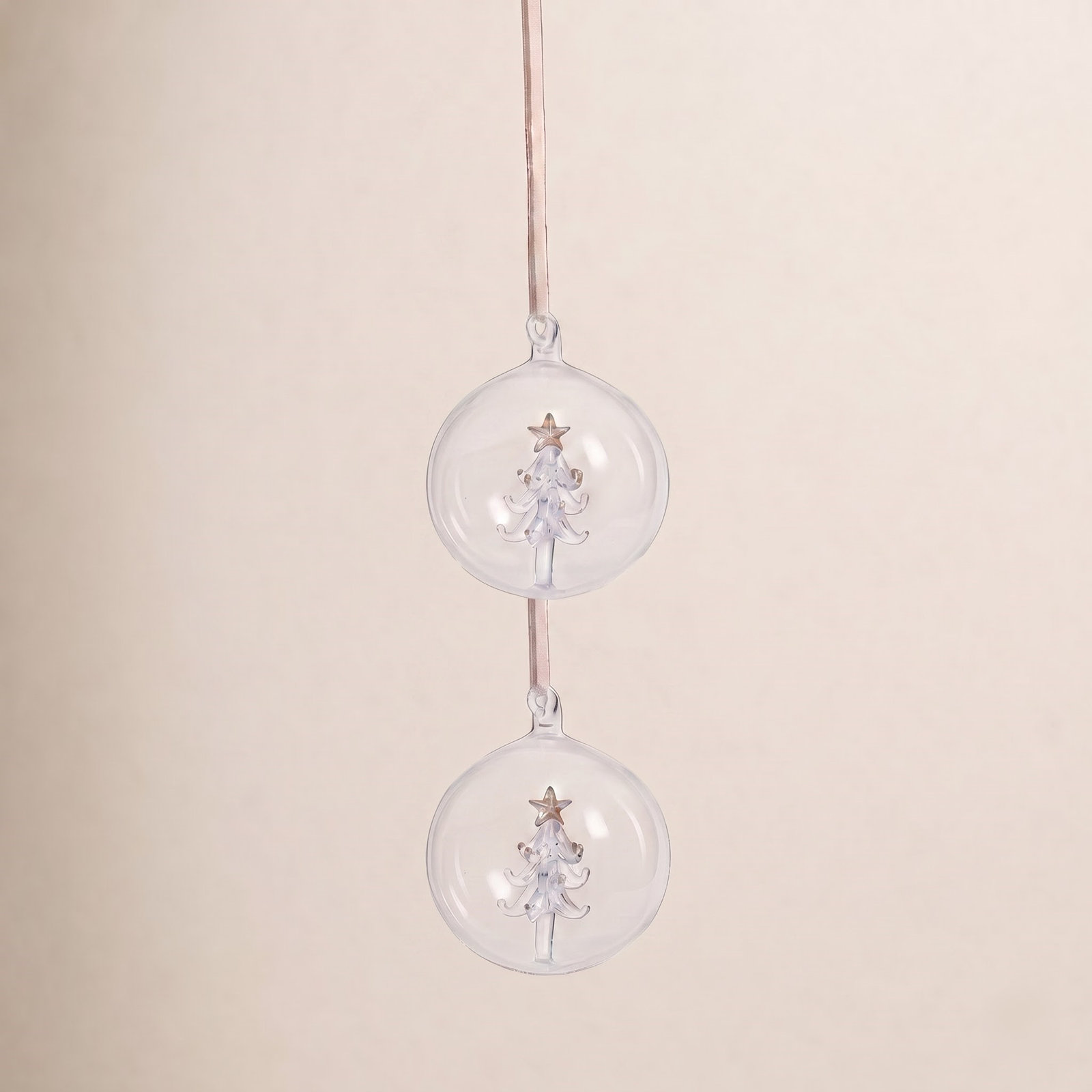 Glass Bauble, 3.25" H x 3.25" W x 3.25" D, Set of 6
