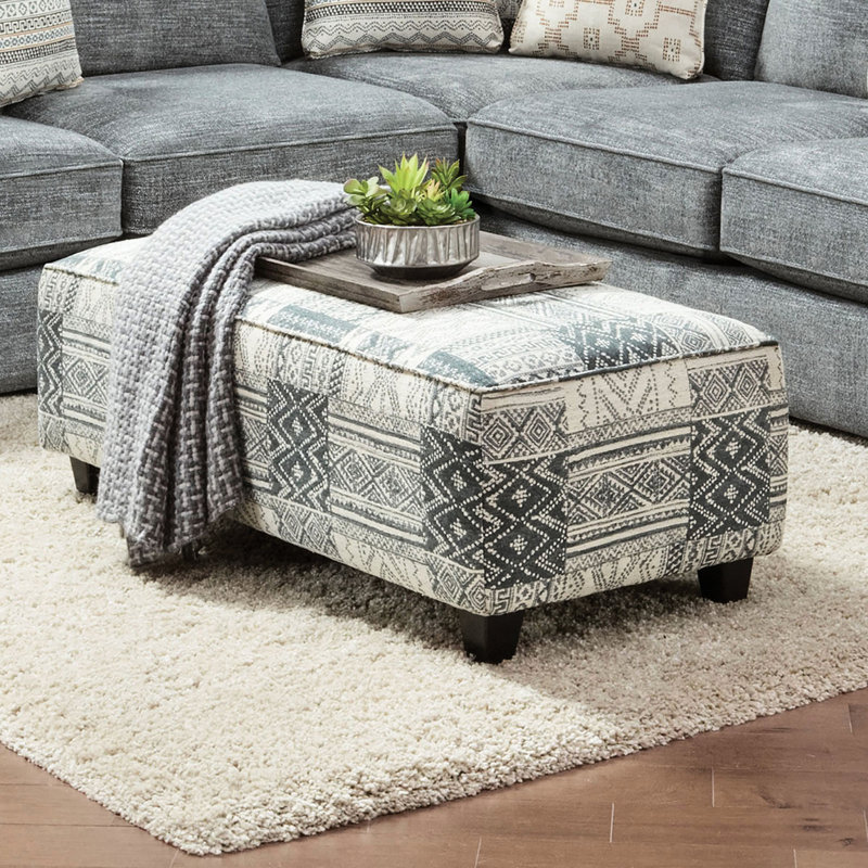 Chenille tissée douce à motifs multiples de style transitionnel, double mousse de gel, garniture de passepoil, tissu de 24 po de largeur, L 49 po