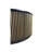 Elegant Black 36" Round Coffee Table with Vintage Brass Groove Base-41341053