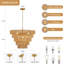 Lustre en rotin tissé à la main avec 8 lumières, style bohème campagnard rétro, hauteur réglable, base E12, parfait pour la salle à manger, la cuisine, la chambre à coucher-1522426418-1522426429