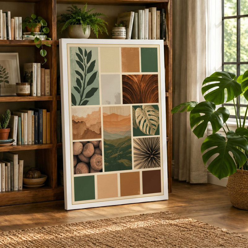 Nature's Palette Study Botanical - Wrapped Canvas, 24x16 - 61.0 x 40.6 cm, Cream Border