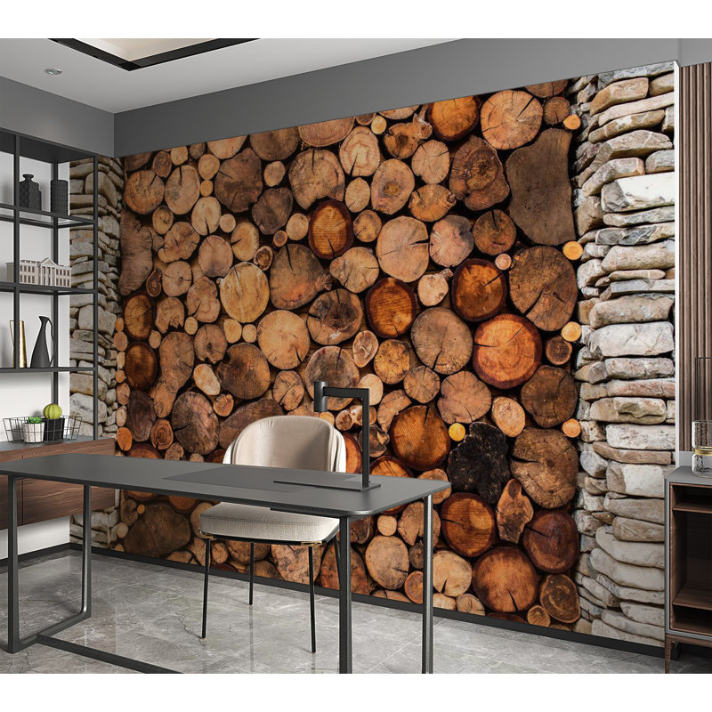 Murale en bois Dayvien, L 110 po x l 157 po