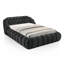Lit pour grand lit 1 pièce en tissu de chenille capitonné / noir de style moderne et contemporain-1475337123
