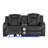 LED & Power Reclining Loveseat Made With Faux Leather In Gray