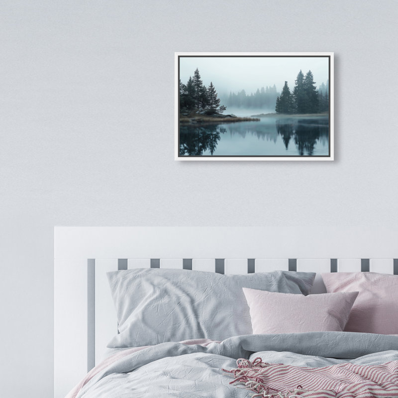 Morning Lake II Print by Oliver Gal, 11" H x 16" W, White Floater Frame