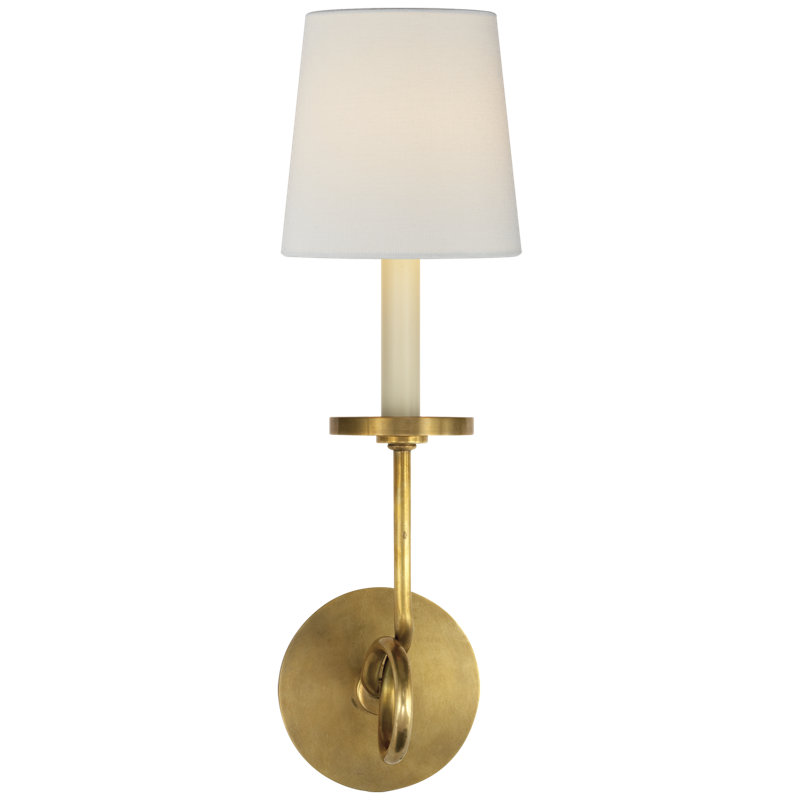 Chapman & Myers Symmetric Twist Single Sconce, Antique-Burnished Brass, Fabric