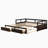Pine Solid Wood Open-Frame Bed with Drawers-1655596732
