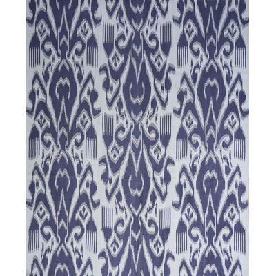 Tapis bleu / ivoire en laine noué à la main de conception unique 8 pi x 10 pi