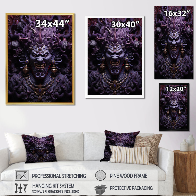 L'hindouisme Ravanas Radiant Evil - impression, Toile tendue, 32" H x 24" W