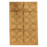 Hand Knotted Area Rug in Sterling And Cream