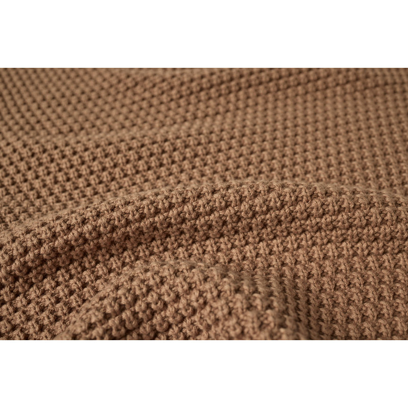 Jeté en tricot biologique Avalon 50 po x 70 po, Amande