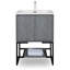  Meuble-lavabo 2-en-1 mural et autoportant avec comptoir et lavabo, armoire de rangement à tablette ouverte-1962190199-1976912117