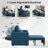  87'W 3-In-1 Convertible Chair Linen Sleeper with Adjustable Backrest and Storage Bag Set Of 2-2002382894