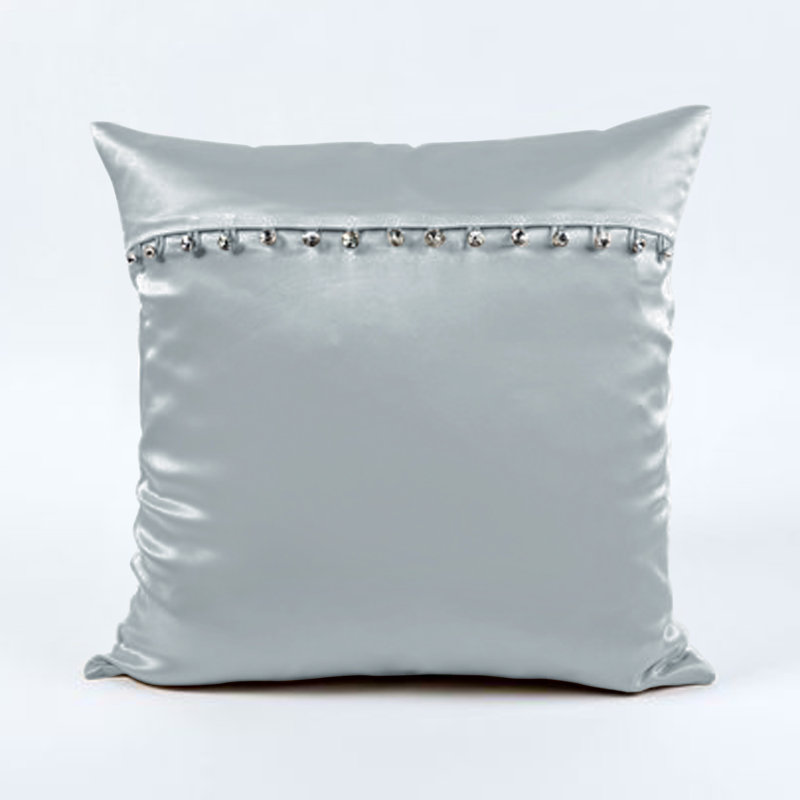 Charmeuse Silk Square Pillow Cover & Insert, Frost