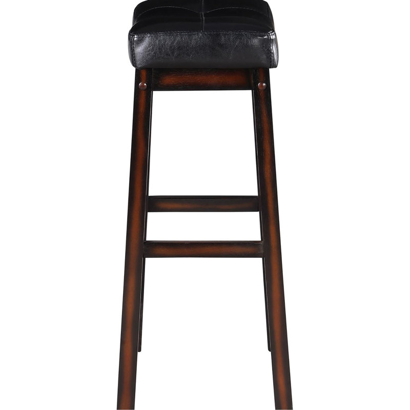De 2 tabourets de bar noirs et cappuccino - Repose-pieds intégrés pour plus de confort, 2 tabourets de collection, 10,5 po de largeur, 16,5 po de profondeur