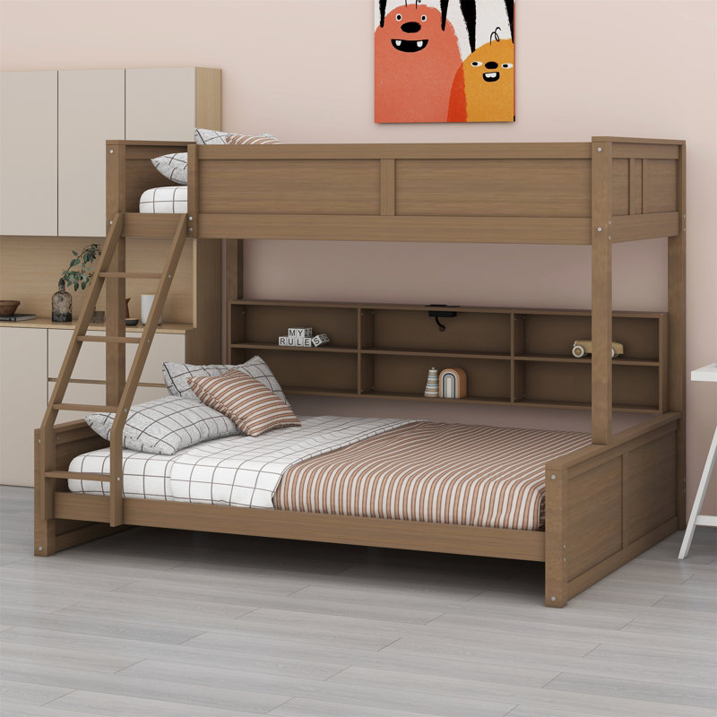 Bunk Bed With Storage Cabinets And USB Ports