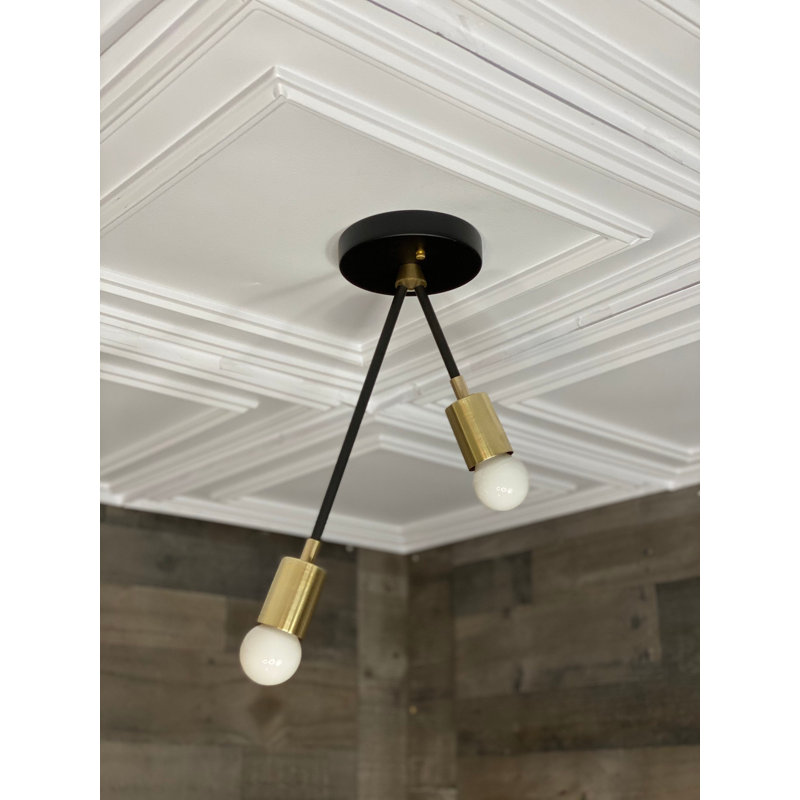 Fontainbleau Semi Flush Mount, Brass Black