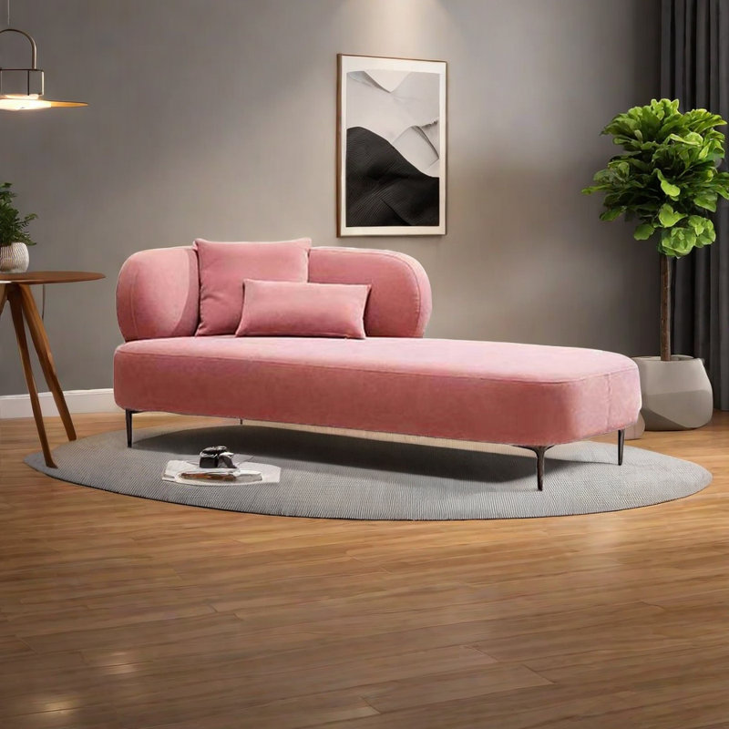 Chaise longue rembourrée Nichtula, Chaise longue à accoudoir gauche