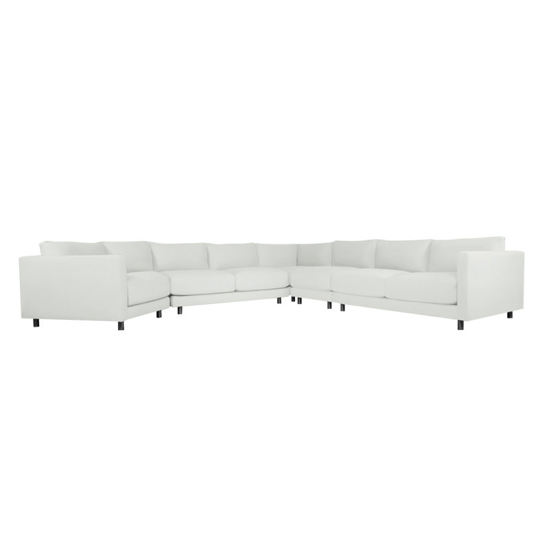 Avanni Patio Sectional with Sunbrella Cushions, Matte Black, White Vinyl 6503-000