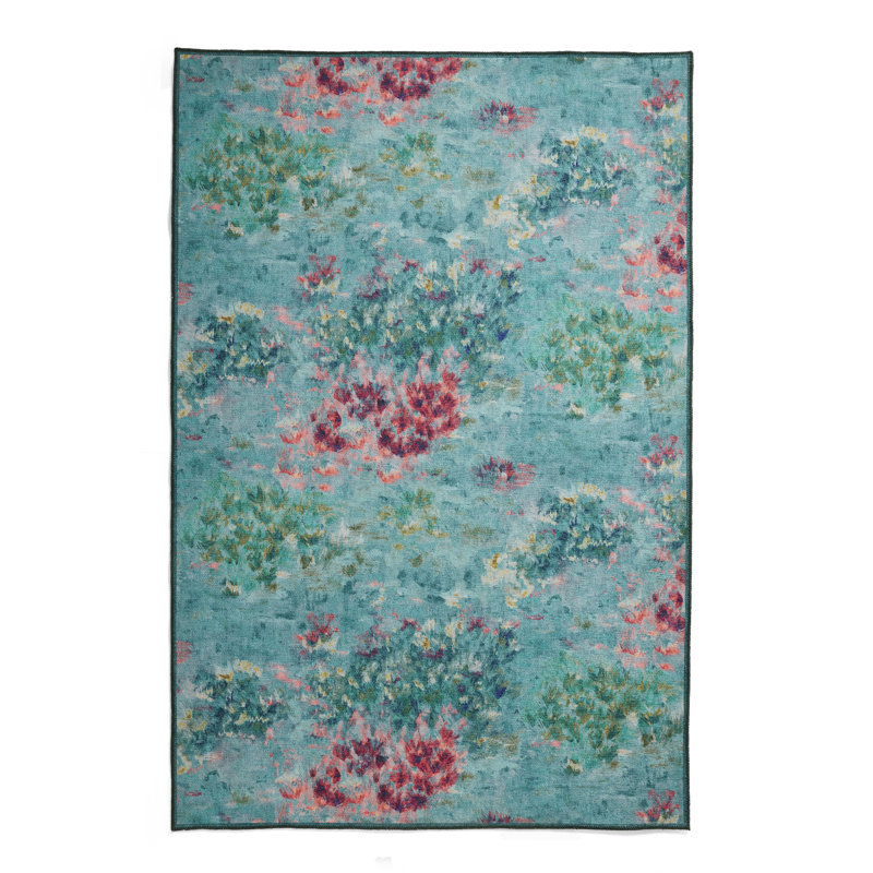 Clarke & Clarke Floral Digitally Printed 76cm X 150cm Area Rug