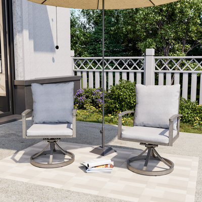 Jeitt Swivel Patio Dining Armchair with Cushion