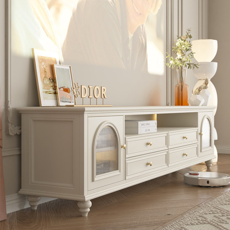 Meuble télé blanc simple et lumineux, 78.74"