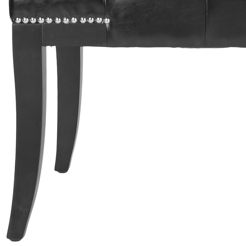 Banc en similicuir Gibbons, Noir