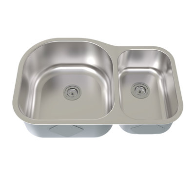 31.5'' L Undermount Double Bowl Stainless Steel Kitchen Sink