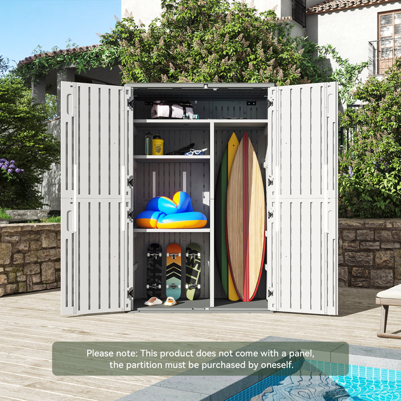 64 Cu.Ft Vertical Storage Sheds Outdoor Waterproof with Floor
