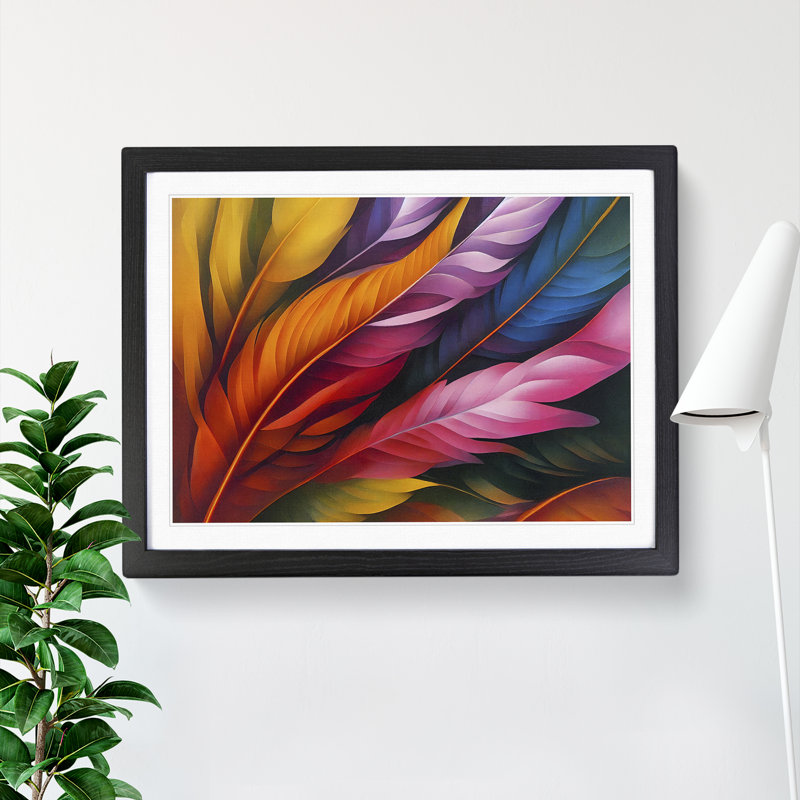 Blessed Bird Feathers - Framed Print, Black, 25cm H x 34cm W x 2cm D