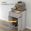 Armoire de rangement Sideboard Farmhouse - Gris clair, portes doubles, tiroir | Panneau de particules | Revêtement en mélamine